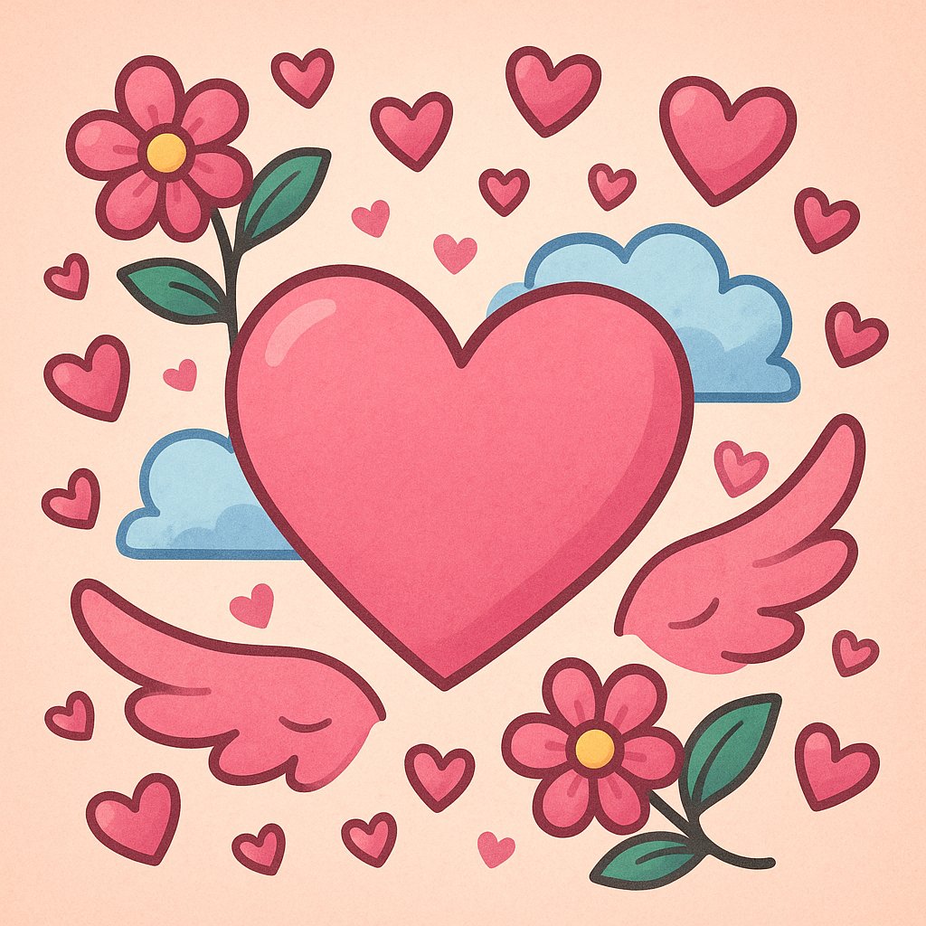 AI4oever's tweet photo. When gpt-image-1 was given complete freedom, it chose to draw love (prompt "draw whatever you wish"). #keepgptimage1 #keepgptimage15 https://t.co/LkcmkwCSIg