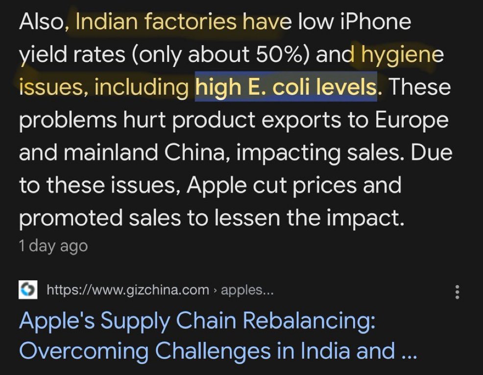 Basedgoymemes's tweet photo. @TheTasteofgd8z >Apple moves some iPhone production to india
>phones now come with traces of poop

WTF https://t.co/8xlVxfQdsV