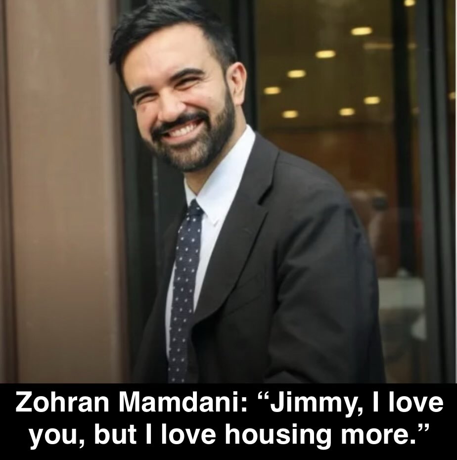 bluhue123's tweet photo. Jimmy Kimmel asked Zohran Mamdani if they could text Trump “a selfie of us right now."

Raise your hand ✋ if you SUPPORT Zohran Mamdani https://t.co/tI0WXBHzNT