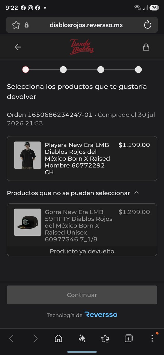 blonderedhead72's tweet photo. @DiablosRojosMX Que pasa @DiablosRojosMX  hice una devolución de una gorra, ya tiene un mes que la recibieron y sigo sin recibir mi reembolso,  que esta pasando @Profeco ? https://t.co/syeGv1zQPw