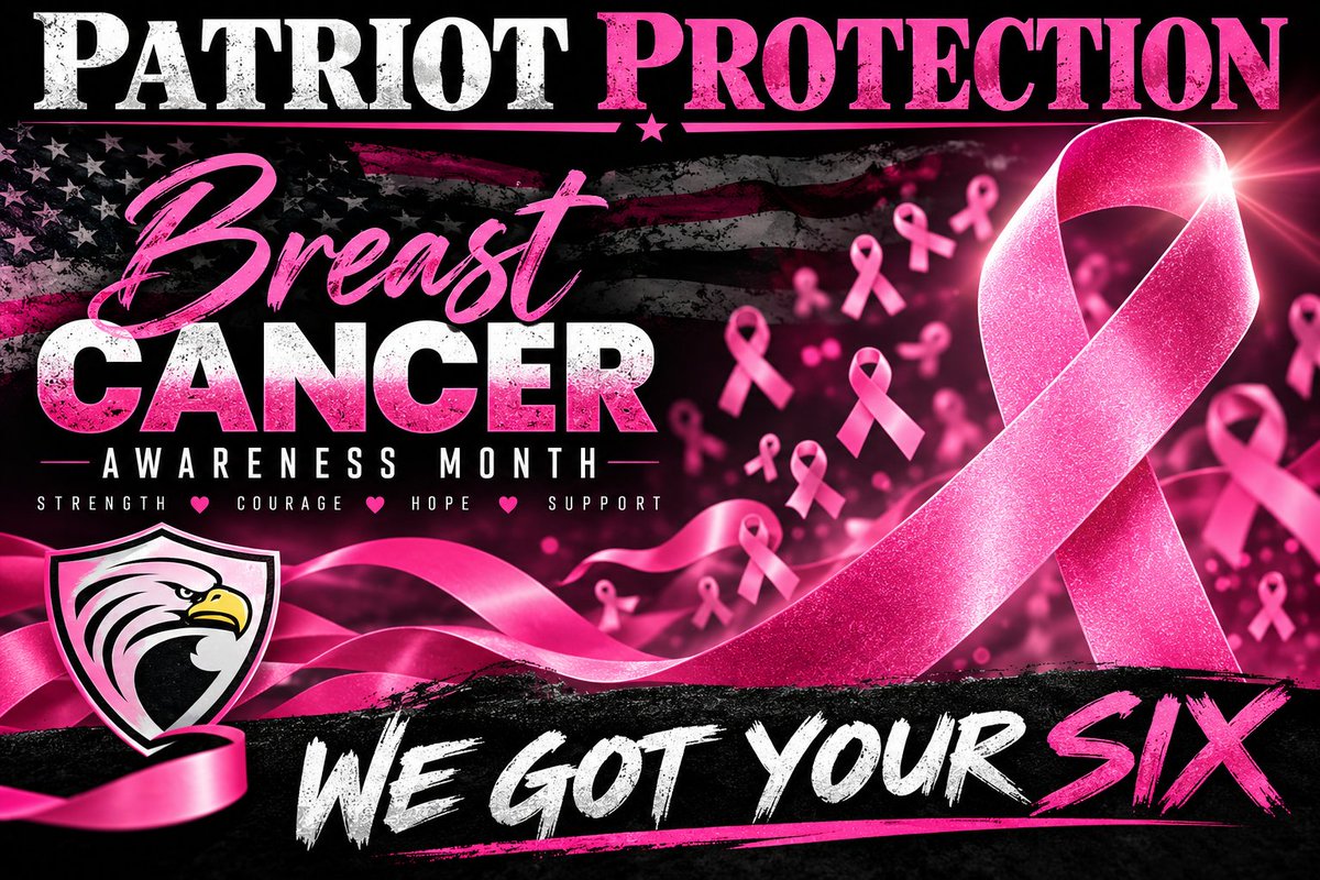 Patriot_Protect's tweet photo. 🎀 This October, Patriot Protection goes PINK! We stand with the fighters, celebrate the survivors, and honor those we’ve lost.
WE GOT YOUR SIX. 💗🦅
#BreastCancerAwareness #GoPink #PatriotProtection #WeGotYourSix https://t.co/YrTs1FPWfb