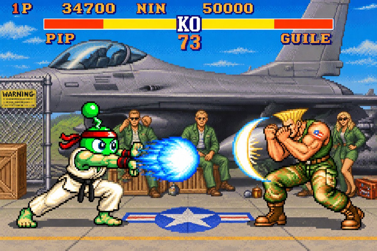 PIP_PUMPFUN's tweet photo. Round one. Fight! 

No shortcuts. No easy mode.

HADOUKEN! 

$PIP #Streetfighter @solana @Pumpfun #memecoin https://t.co/dMttd3bL6M