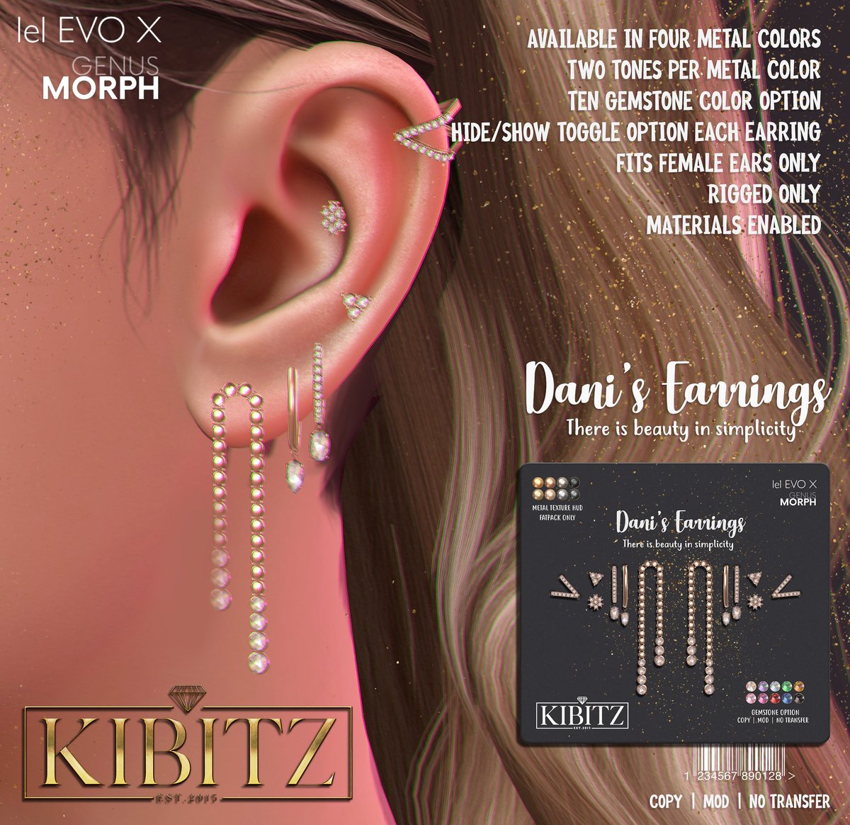 KawaiiFeedSL's tweet photo. Kibitz: Dani Earrings @ The Fifty〡Taxi: https://t.co/yCKl5Skp8g
#SecondLife #Kibitz #TheFifty #Secondlifeevent #Secondlifecontent #KawaiiFeed https://t.co/5h7Ichnyww