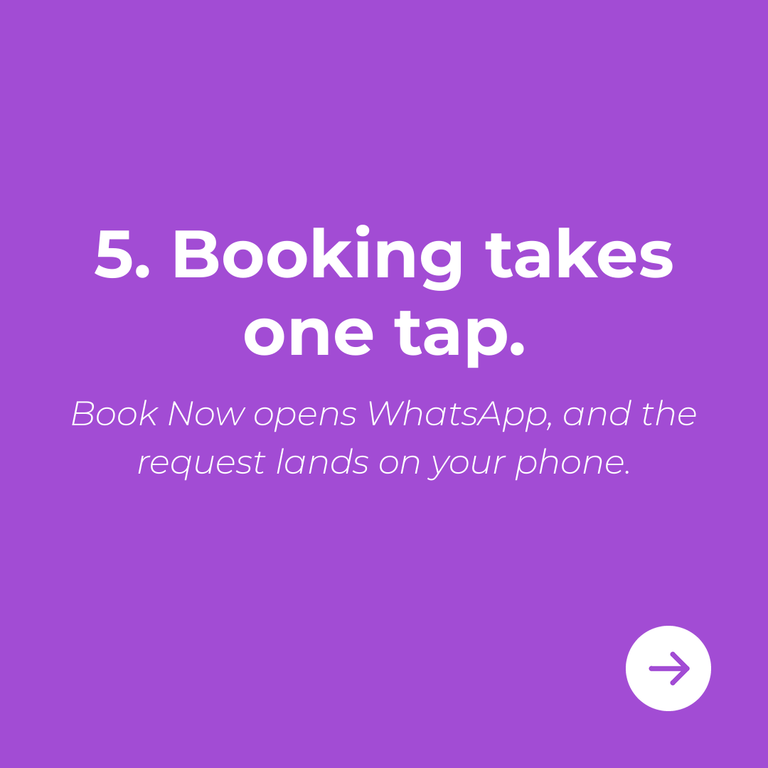 gprakashnet's tweet photo. 4. It loads fast.
5. Booking takes one tap. Book Now opens WhatsApp, and the request lands on your phone.
Which of the five does your site miss first? https://t.co/640juaFWoM