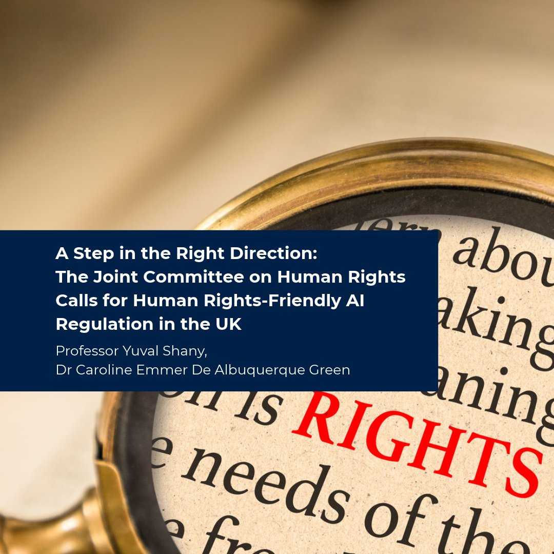 EthicsInAI's tweet photo. 📢 New blog: Professor @yuvalshany1 and Dr Caroline Emmer De Albuquerque Green reflect on the Joint Committee on Human Rights’ recent recommendations for human rights-friendly AI regulation and what more is needed.

Read the blog: https://t.co/0XvU49UgvX

#AI #HumanRights #AIRegulation