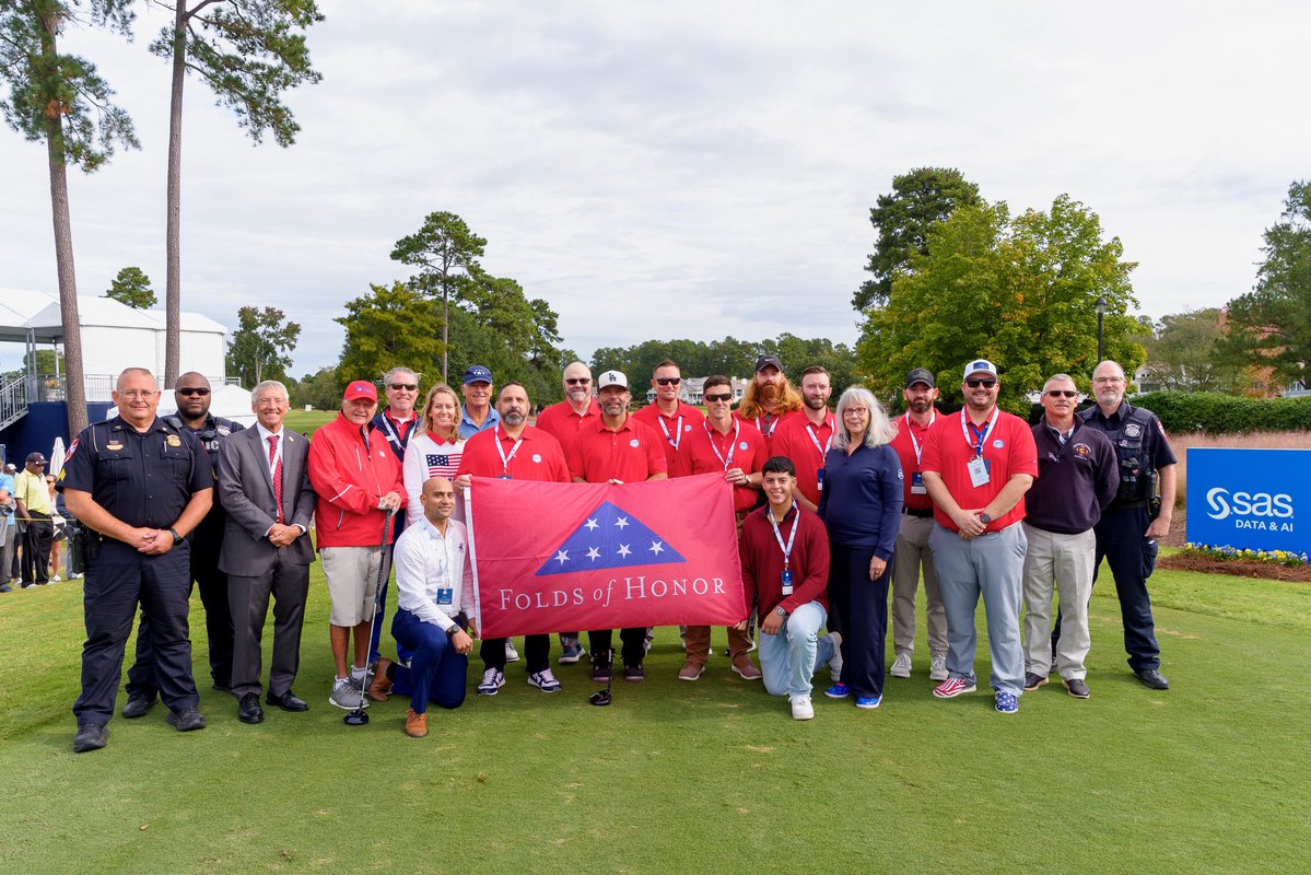 SASChampionship's tweet photo. Join us for Folds of Honor Friday at the 2026 SAS Championship! 🇺🇸

On October 16, veterans and first responders are invited to participate in a complimentary Veteran Golf Clinic. All experience levels are welcome! 

Register Here: https://t.co/Pnb9ROxwbp https://t.co/lNdgfGNlKD
