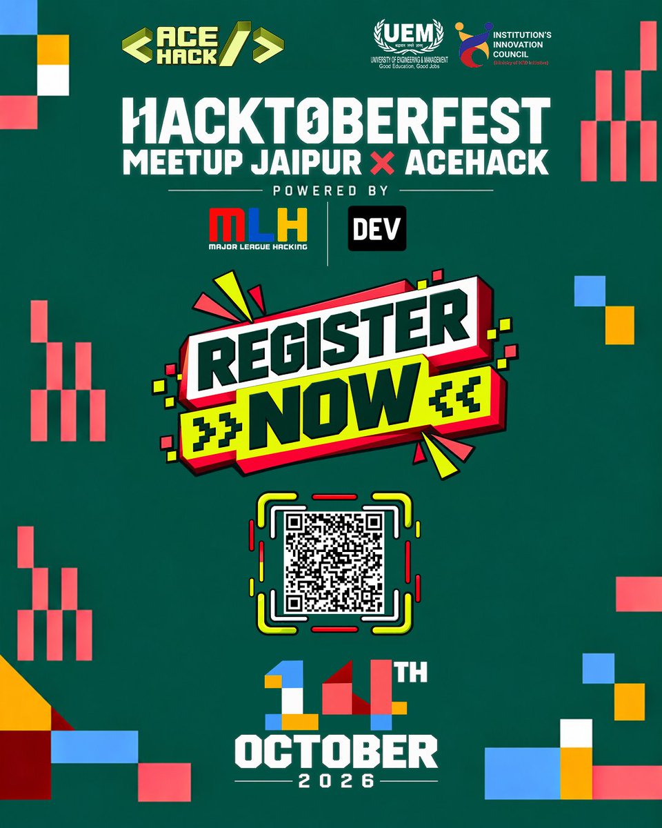 AceHack_uemj's tweet photo. 🌐 𝐉𝐚𝐢𝐩𝐮𝐫, 𝐇𝐚𝐜𝐤𝐭𝐨𝐛𝐞𝐫𝐟𝐞𝐬𝐭 𝐢𝐬 𝐜𝐨𝐦𝐢𝐧𝐠 𝐲𝐨𝐮𝐫 𝐰𝐚𝐲! 🚀

Get ready for 𝐇𝐚𝐜𝐤𝐭𝐨𝐛𝐞𝐫𝐟𝐞𝐬𝐭 𝐌𝐞𝐞𝐭𝐮𝐩 𝐉𝐚𝐢𝐩𝐮𝐫 × 𝐀𝐜𝐞𝐇𝐚𝐜𝐤, 𝐩𝐨𝐰𝐞𝐫𝐞𝐝 𝐛𝐲 𝐌𝐋𝐇 × 𝐃𝐄𝐕, 𝐚𝐭 𝐔𝐄𝐌 𝐉𝐚𝐢𝐩𝐮𝐫! 💻✨ https://t.co/tauTrYXCNw
