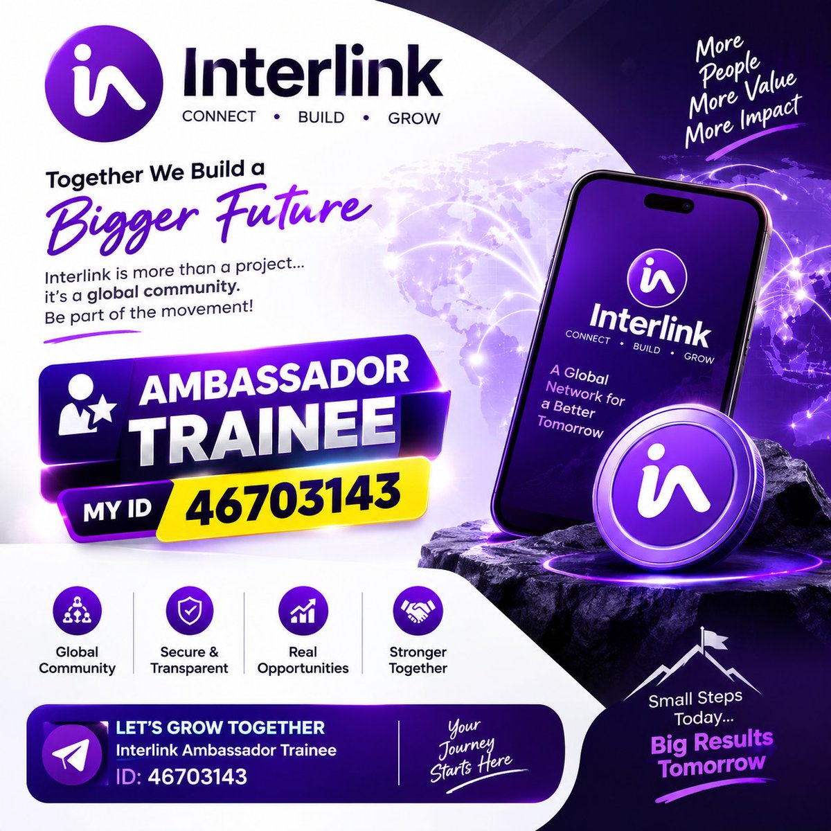 itzexcellencybk's tweet photo. 🚀 Proud to be an Interlink Ambassador Trainee!

Building connections, growing together, and exploring the future of decentralized technology. 🌐💜

Ambassador Trainee ID: 46703143

#Interlink #ITL #ITLX #ITLG https://t.co/Ik1pl8fvNk
