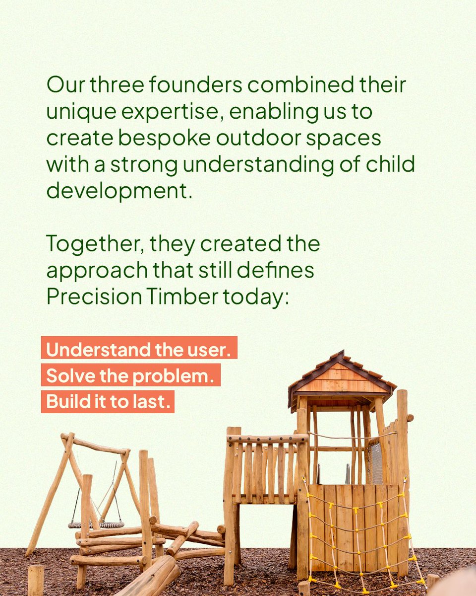PrecisionTimber's tweet photo. Today marks an exciting new chapter for us.
 
You may have noticed some changes taking place across our channels. While we may look different, we will still bring the same precision, and the same unwavering passion for and commitment to quality craftsmanship.
 
As we've grown and expanded, we felt it was time to refresh our brand with a cleaner and more refined identity that better represents the professionalism and expertise we bring to every project. We'd also like to say a huge thank you to all our partners for their support over the years. Here's to many more playground and outdoor space installations!
 
Want to explore our new branding? Take a look at our profiles and visit our new website!

#PrecisionTimber #BrandRefresh #Rebrand #MadeInYorkshire