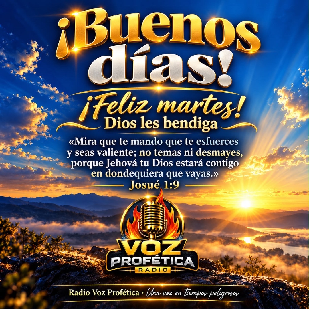 pbupd's tweet photo. Hoy recuerda que no caminas solo. Dios te llama a esforzarte y ser valiente, y te promete estar contigo dondequiera que  vayas. No temas ni desmayes, porque Jehová tu Dios estará contigo en dondequiera que vayas». — Josué 1:9
📻 Radio Voz Profética · Una voz en tiempos peligrosos https://t.co/jtYZtZ9q3N