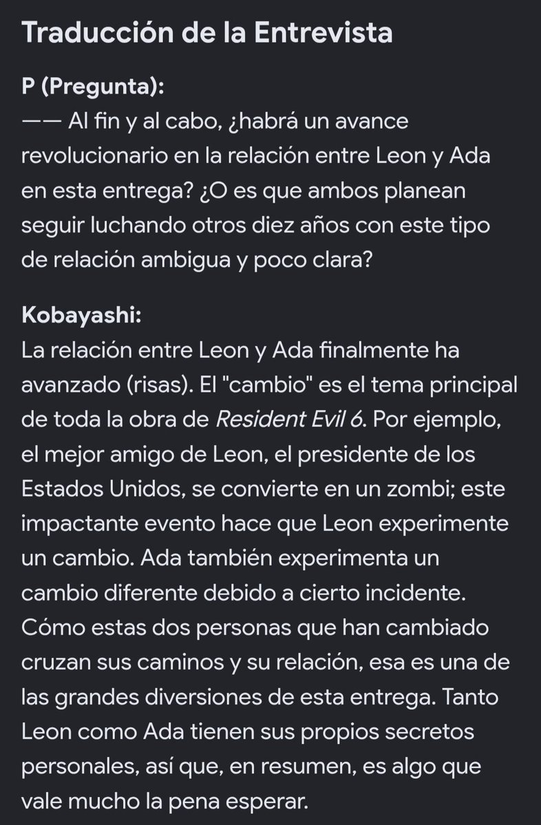 Chelacar11's tweet photo. 📰 2012 USG Magazine, Kobayashi habla del #aeon en un evento del RE6, sus palabras:
《La relación entre Leon y Ada... ha avanzado...2 personas que han cambiado cruzan sus caminos y su relación.. Leon como Ada tienen sus propios secretos personales》

#aeonday 
#ResidentEvilㅤ https://t.co/lIlyXwAT8t