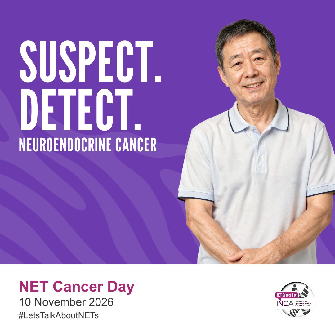 netcancerday's tweet photo. 📢1 month to #NETCancerDay 2026!
📌10th November: Save the date and join us.
👉Join the global NET patient community to raise awareness of neuroendocrine cancer and help shorten the time to diagnosis.
✅Check out INCA’s toolkit with campaign resources in multiple languages: https://t.co/ieoQyMder4
#LetsTalkAboutNETs
