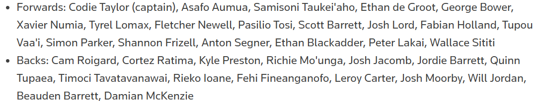 EWN_Sport's tweet photo. Former captain Scott Barrett was recalled to the #AllBlacks squad for next month's Bledisloe Cup games against Australia, but hooker Codie Taylor will captain the team in the Auckland and Sydney Tests. https://t.co/agH1FrbhkW