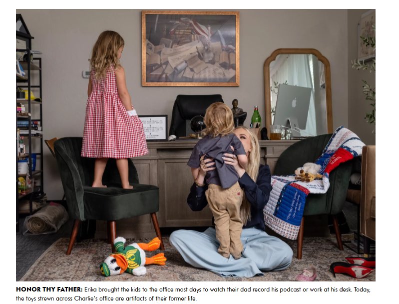 walk_by_f4ith's tweet photo. Vanity Fair dropped the Erika Kirk article. Parts of it sound like a fictional trashy novel:
“The swarm of hulking, tattooed white men who are always at her side, even when she's home, created a physical barrier around her.”
Welcome to level 33 of the emotional asset psyop 😵💫. Her bracelets being described as “Eras Tour-style” is actually hilarious.
The article does mention Candace and of course they make her a villain but at least they finally admit that she was Charlie’s close friend.
Oh and the article is behind a pay wall.
Lots of gaslighting is the best way I can describe it.