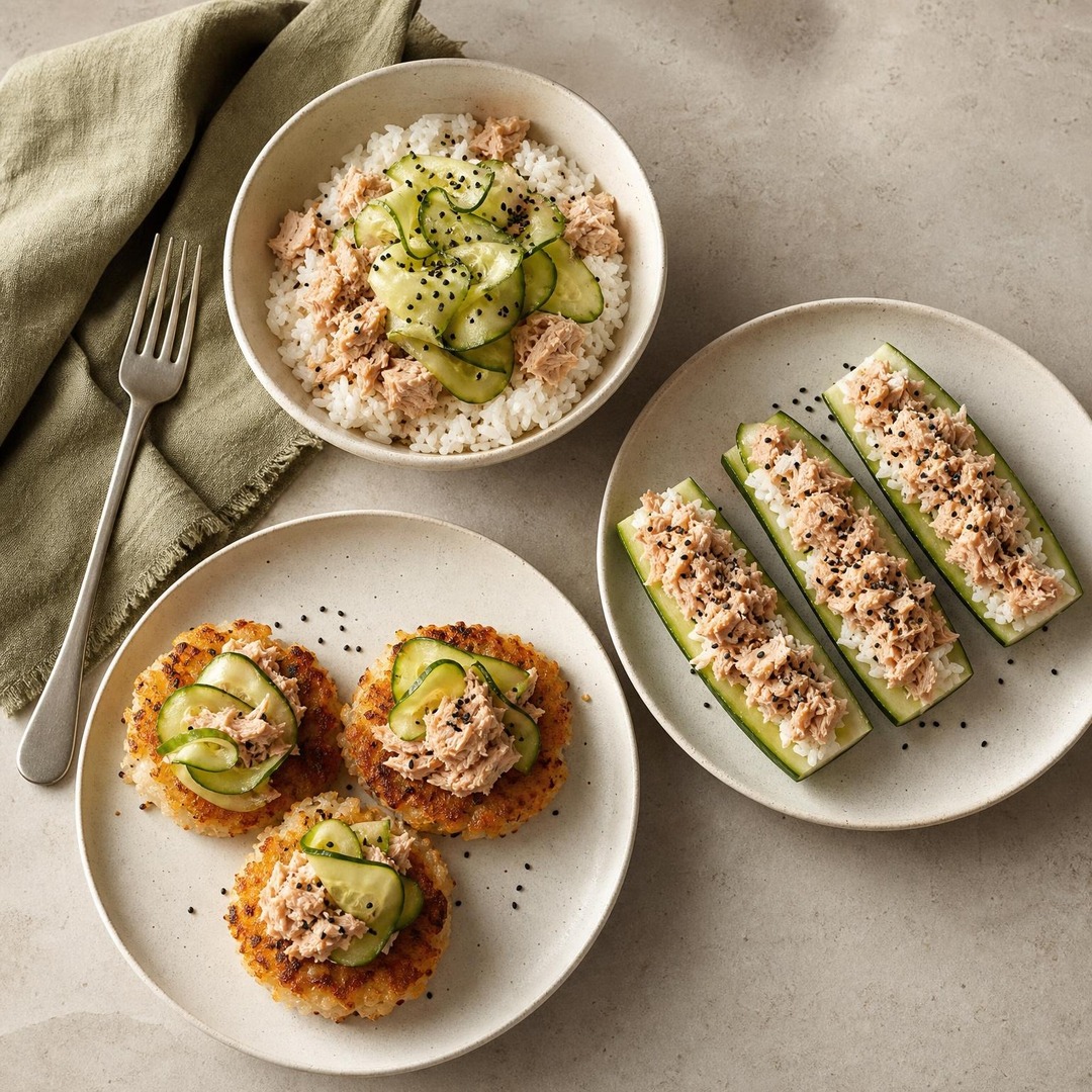 ArielGoddavtk7's tweet photo. POV: 5:58 PM, grocery day is tomorrow, and all you have left is tuna, rice, and cucumbers. Three cheap dinners from that trio
1. Tuna rice bowls: Warm the rice, mix in tuna, add chopped cucumber, and use any sauce on hand. 2. Cucumber tuna boats: https://t.co/isvUvWKjFO