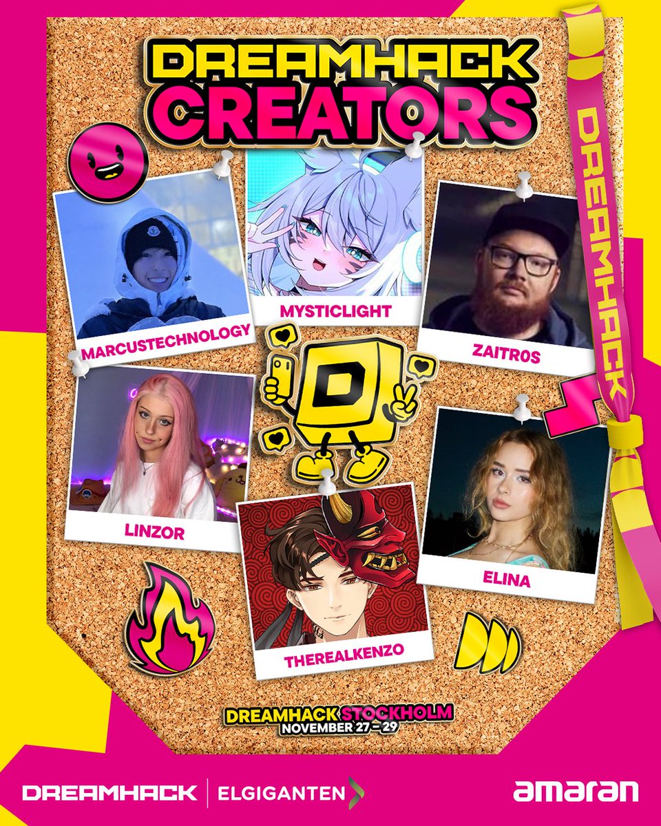 DreamHack's tweet photo. Us: We should probably stop making the creator lineup bigger
Also us: Anyway, look who’s coming 👀

@BIO19K, @TheRealKenzo, @Mystic_Lights, @zaitr0s, @yaboielina, @AlixAblaze, @proxyfox, Fabiola, ItsMadsern, GeeScot, tamstanson, Roundstr0m, Linzor, marcustechnology, Fellman85, Kevlar, KekuCake, KimNRG