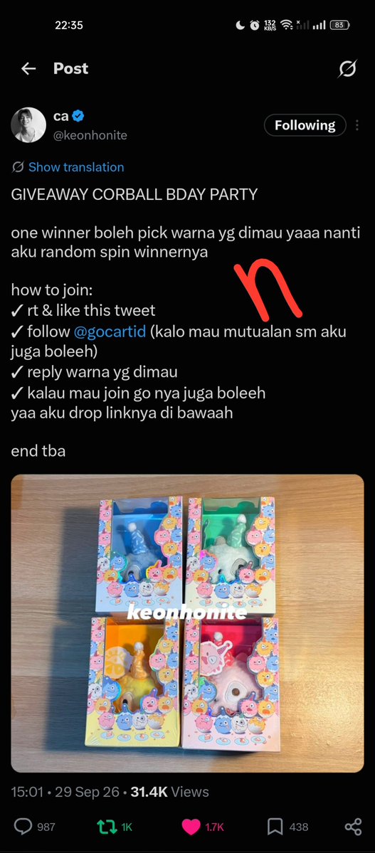 chenve_n's tweet photo. @keonhonite @gocartid Donee kakk
Wml, mau warnaaa blue hhhihu lucuuuu😭😍😍 https://t.co/8uUAUF6xal