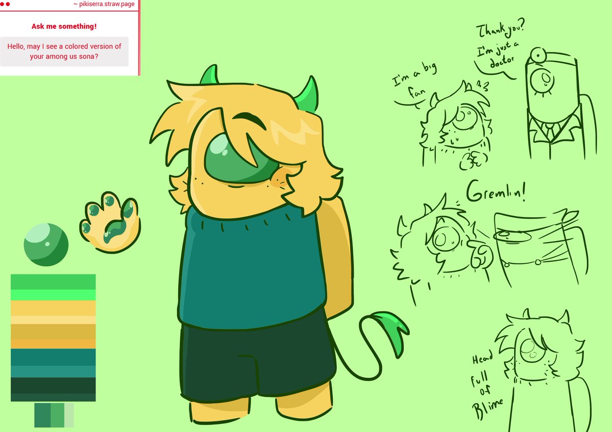 Pikiserra's tweet photo. Answering some Pine asks + Among us Sona sheet :D
-
#blime #amongusshow https://t.co/iun7ORN29U