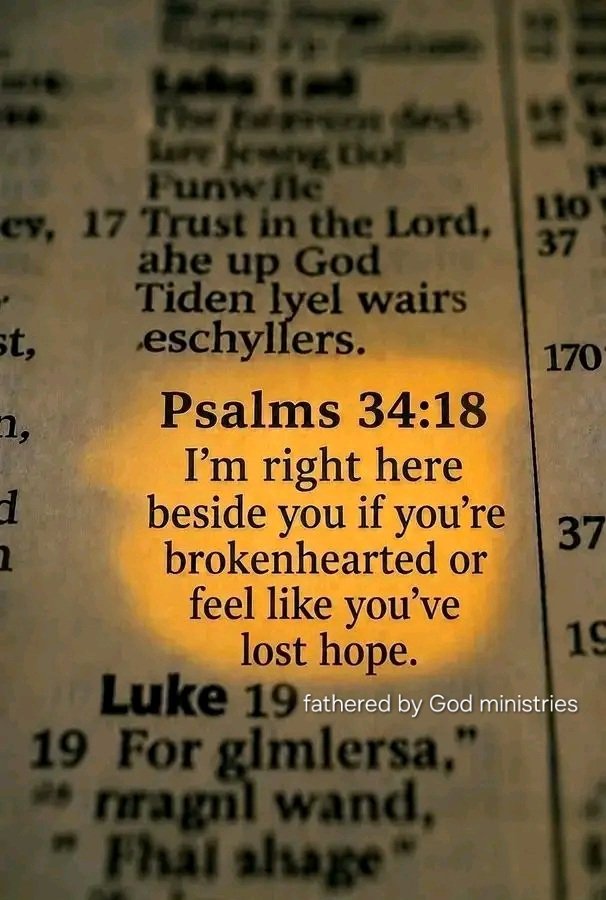 Realhybreed's tweet photo. God is always besides you
Psalm 34:18 https://t.co/FDgAJHLFMn