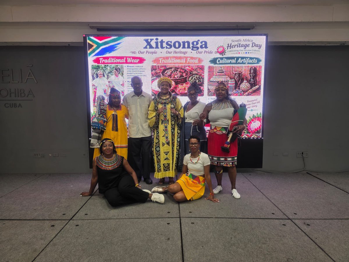 saembcuba_2's tweet photo. Heritage Day Celebration in Havana. Honoring culture, unity, and the friendship between South Africa and Cuba. 🇿🇦🇨🇺 #heritageday #longlastingfriendship https://t.co/JDvcCVvxVI