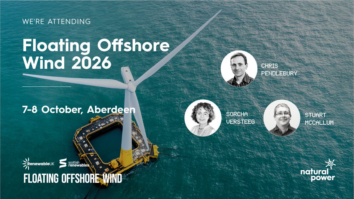 Natural_Power's tweet photo. Next stop: Floating Offshore Wind 2026. Reach out to sayhello@naturalpower.com to arrange a meeting with the team. https://t.co/blur0EAshB