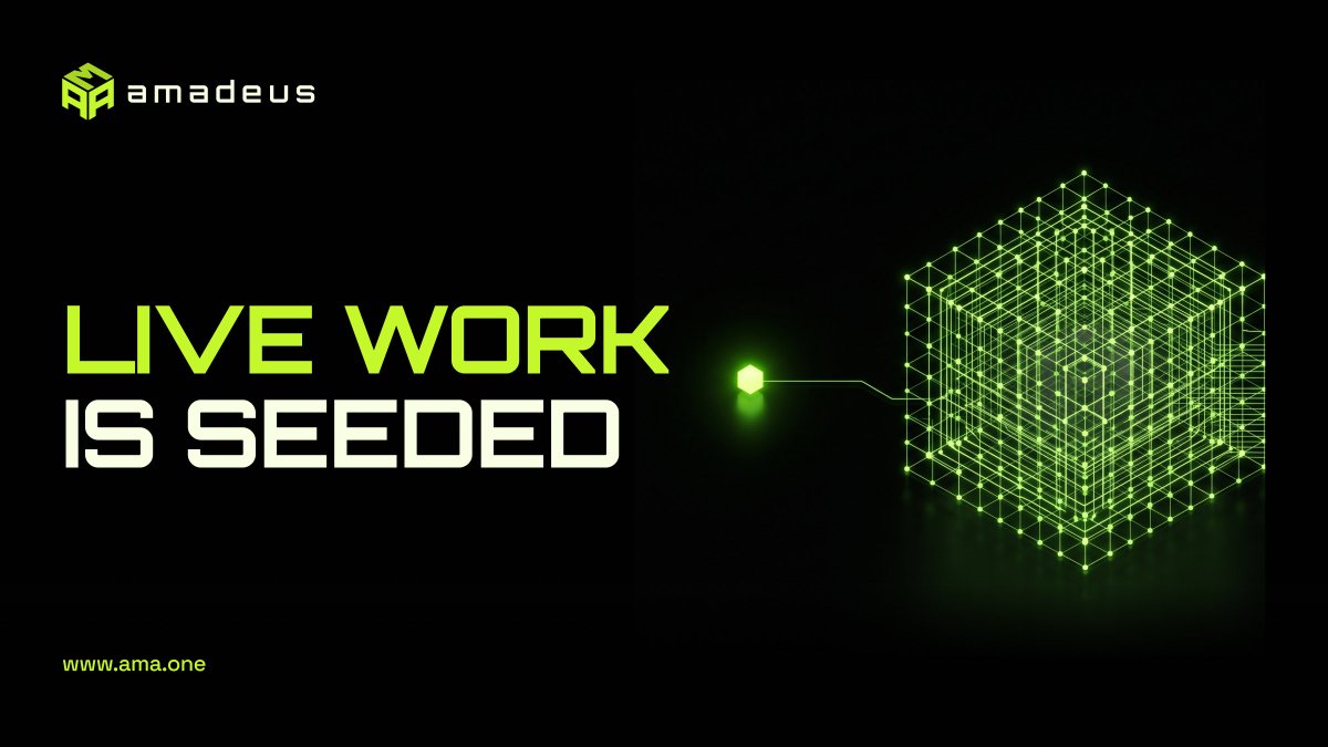 ama_protocol's tweet photo. A chain can verify that you multiplied two matrices. It can't verify that anyone needed the answer.

That's the fight this year. MatMul looks like honest work because inference runs on it. But multiply random matrices, the verifier accepts them, and you're back to a lottery ticket dressed up as linear algebra.

On Amadeus, the live work is seeded MatMul. 

Other nodes verify it, then top-compute and vault-backed nodes vote. Finality lands in about half a second.

That secures the chain. 
It's not the same as a Hub agent asking for a result and getting one.