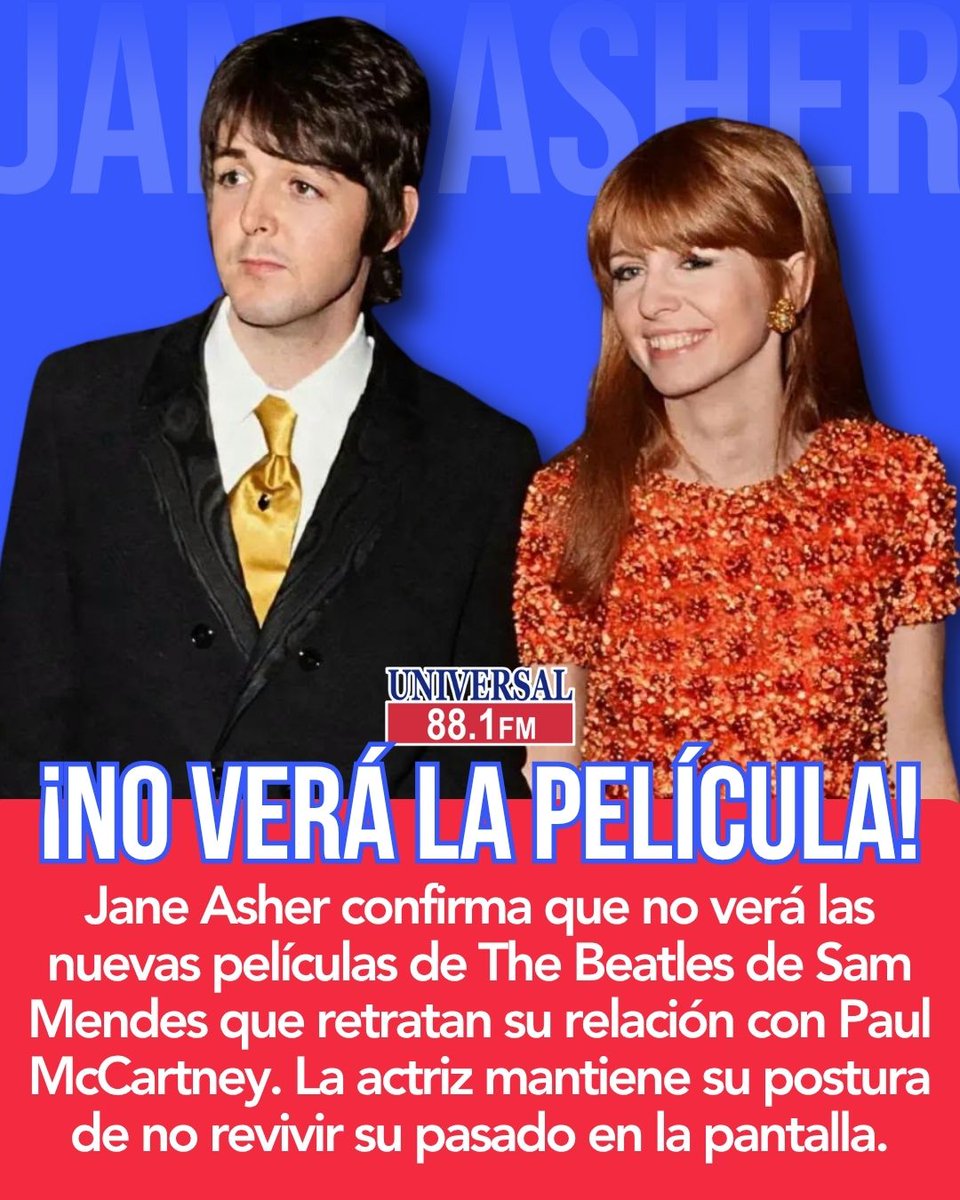 universal881fm's tweet photo. #DestacadasUniversal 🎬 Jane Asher volverá a aparecer en la historia de The Beatles, pero esta vez desde la pantalla y sin sentarse a verla.

Checa toda la info aquí 👉 https://t.co/nBY03SvGLl

#TheBeatles #PaulMcCartney #JaneAsher https://t.co/lLRJzLK9vm