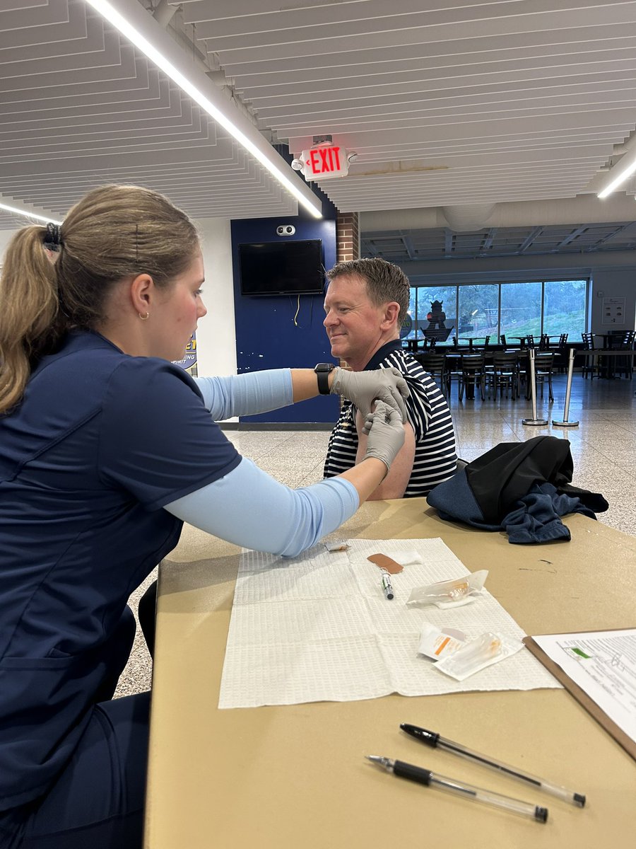 JoshJMorton's tweet photo. Flu shots in the morning…rivalry volleyball match at night. Great job Lexi Nelson! See you tonight for @AugieVolleyball 🙌 https://t.co/IUDNpzRzgw