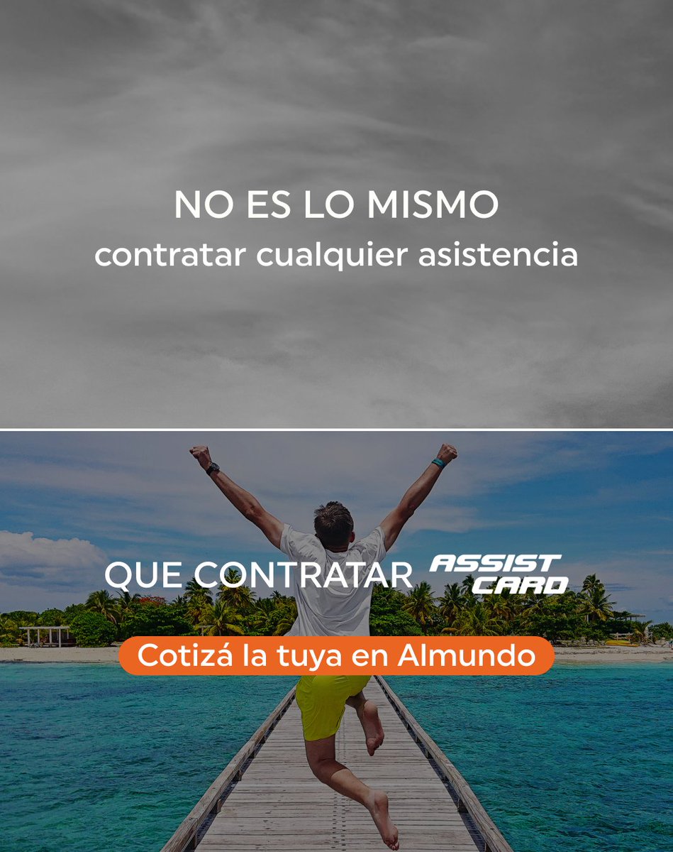 almundo_ar's tweet photo. No dejes tu seguridad al azar. 
Cotizá tu asistencia en Almundo y viajá respaldado ante cualquier imprevisto ✈️

#Almundo #AssistCard #ViajáSeguro https://t.co/oIAYFOtfbh