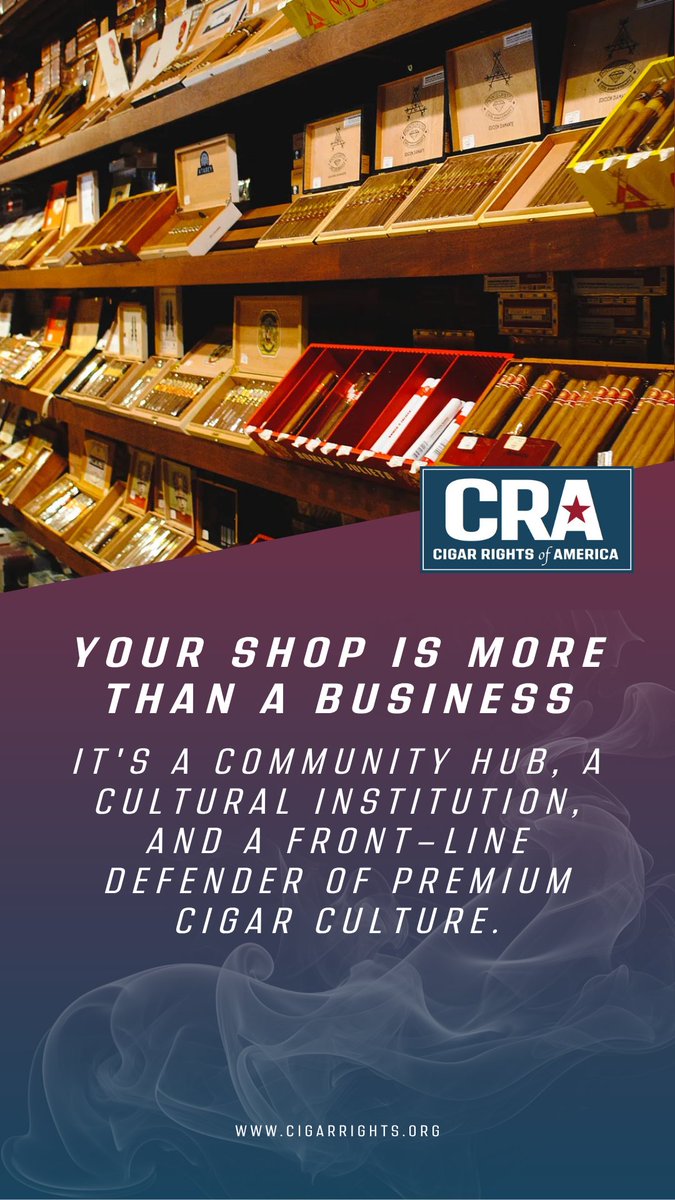 CigarRights's tweet photo. Join as a Great American Cigar Shop: https://t.co/wQAHnjLEJ1
#PremiumCigars #Cigars #CigarRightsOfAmerica #ProtectYourRights https://t.co/ypT5f1pIzZ