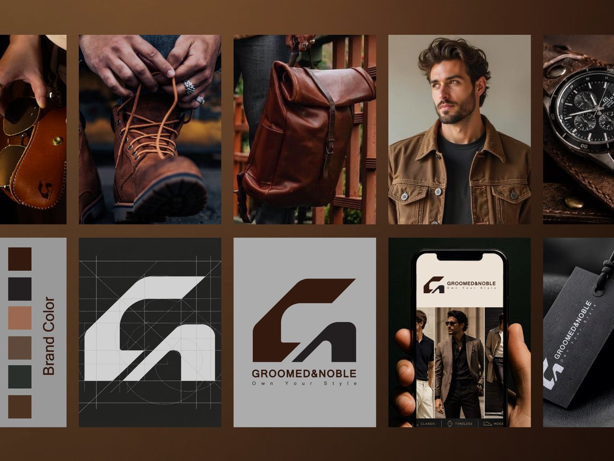 DrrStudio's tweet photo. Groomed &amp; Noble — Premium Menswear Brand Identity

Full Case Study:
https://t.co/jJpGi6G6F8
#GroomedAndNoble #BrandIdentity #Branding #Menswear #MensFashion #FashionBrand #LuxuryBranding #LogoDesign #VisualIdentity #BrandDesign #MonogramLogo #LogoConstruction https://t.co/d2WYS0r9v3