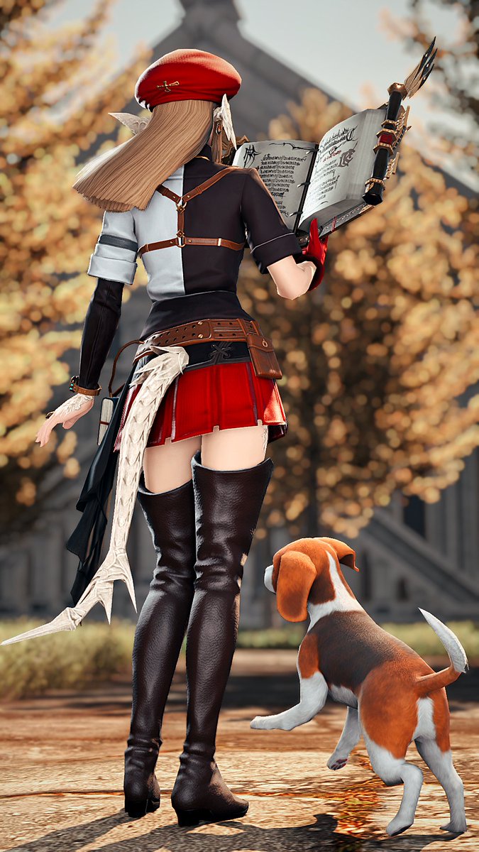 alitharas's tweet photo. This was my 'back to school' glam of this year. 
Le béret est magnifique! 💕

#FFXIV #FF14 https://t.co/mda5AyA3UJ