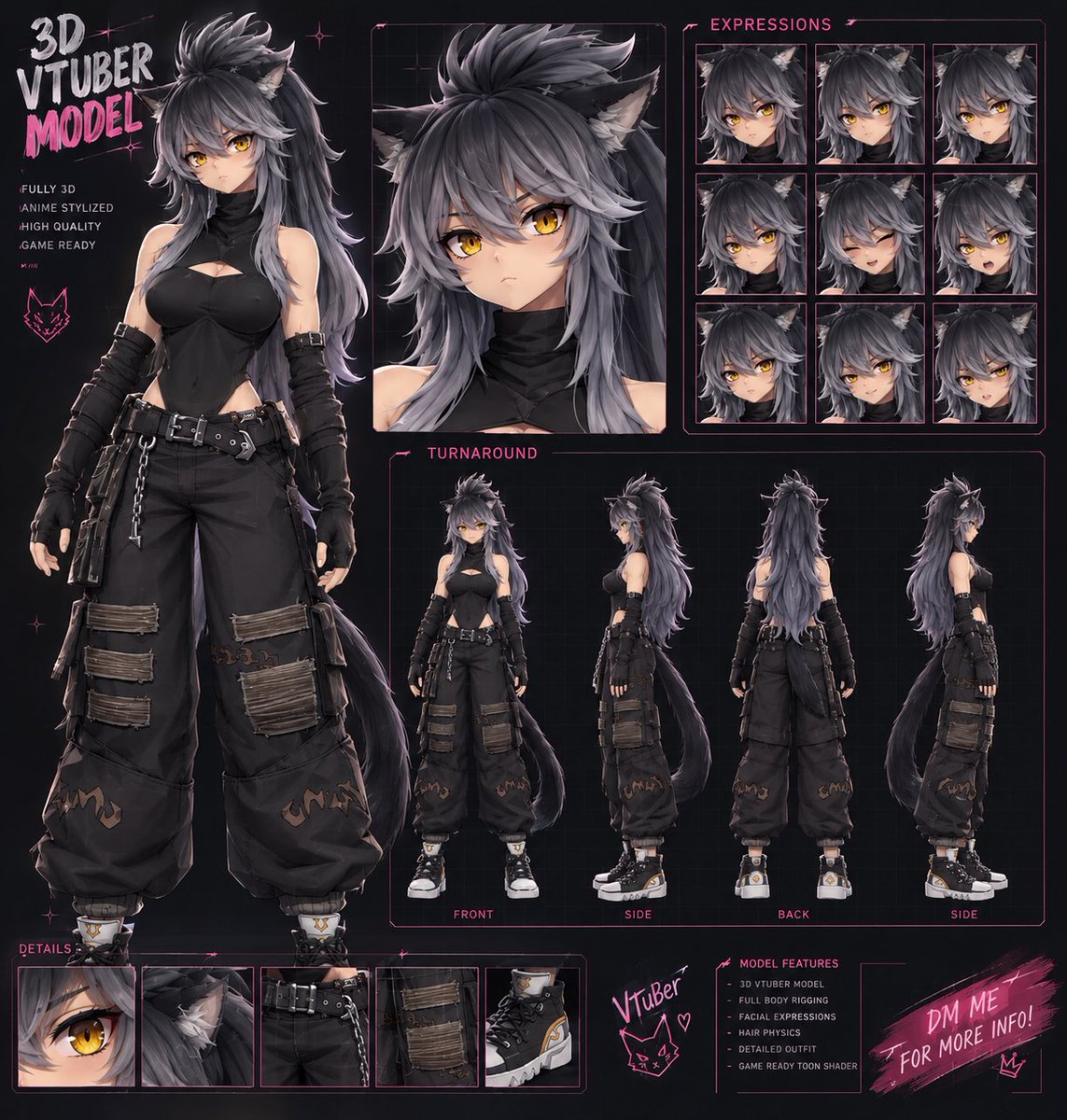 pzversedc's tweet photo. 3D VTuber commissions are officially OPEN!! 🖤✨
✦ Custom character design
✦ Facial expressions
✦ Full-body rigging available
💌 DM me if you’d like to work together ♡
RTs are super appreciated!
#VTuber #3DVTuber #VTuberCommissions #VTuberModel https://t.co/nGBH4k1ajd