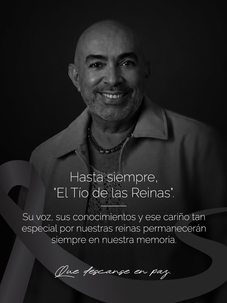 muniversepr's tweet photo. Hoy despedimos a una figura muy querida. 🕊️

Gracias por tantos años de pasión, por educar y transmitir tu amor por el mundo de las reinas. Tu legado permanecerá en todos los que compartimos esta pasión. 👑

Hasta siempre, Tío. 🤍 https://t.co/MWifrOppgk