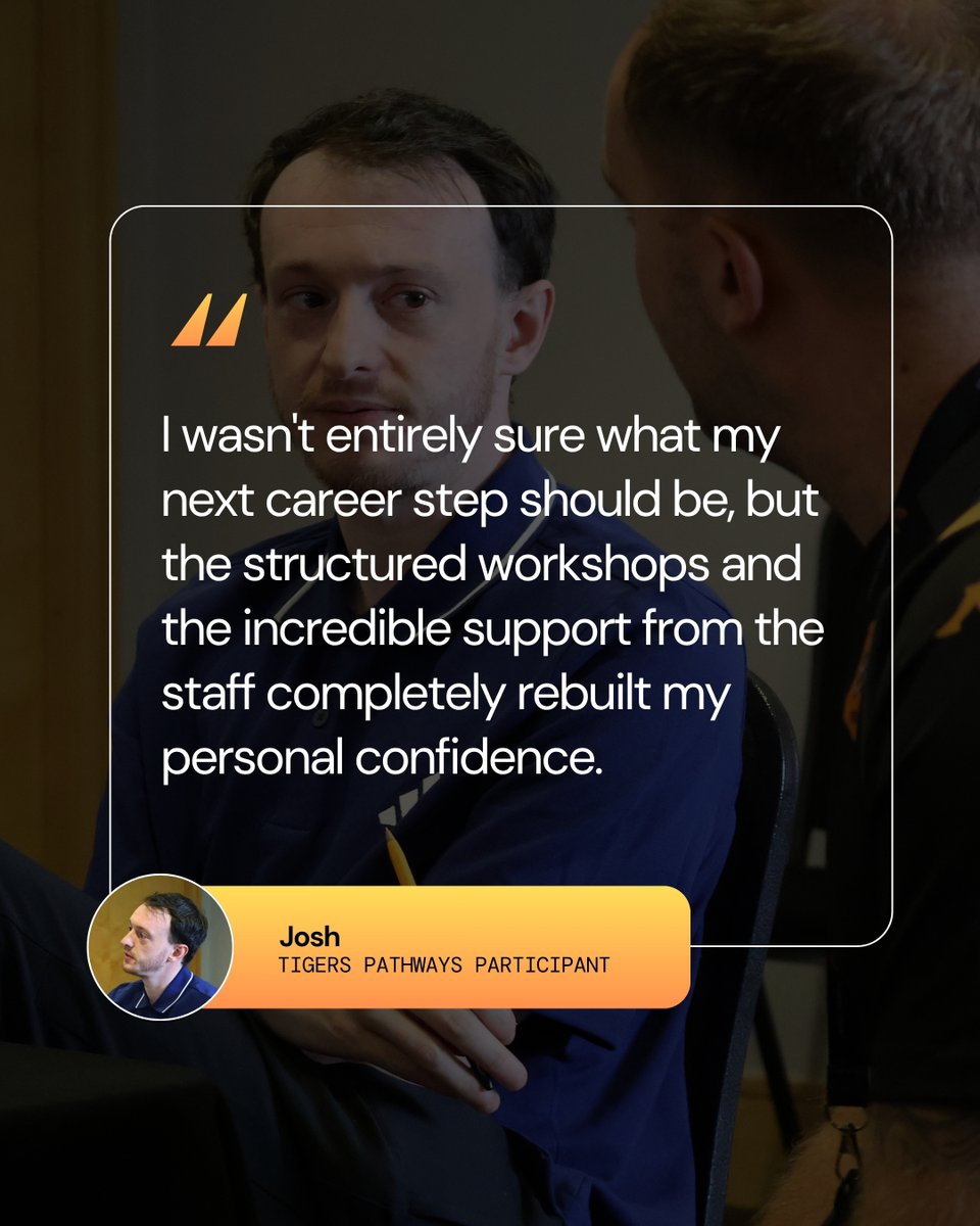 tigerstrust's tweet photo. After a difficult period in his life, Josh joined the Tigers Pathways employability programme, seeking support, direction, and confidence.

Since then, he has rebuilt his confidence, gained valuable qualifications, and taken positive steps forward. 🧡

➡️ https://t.co/I7vnwsvGOS https://t.co/pyFoonbqJl