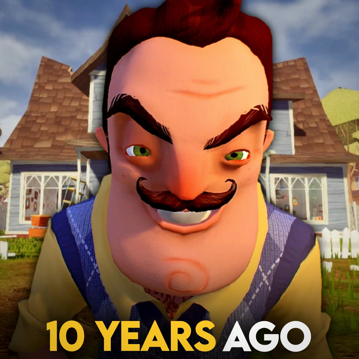 mascotmassacre's tweet photo. 🏠 Hello Neighbor was announced 10 years ago today. A third game is currently in development.

A new game is also being teased. Share what got you into the franchise! https://t.co/DgMmNMyQD9