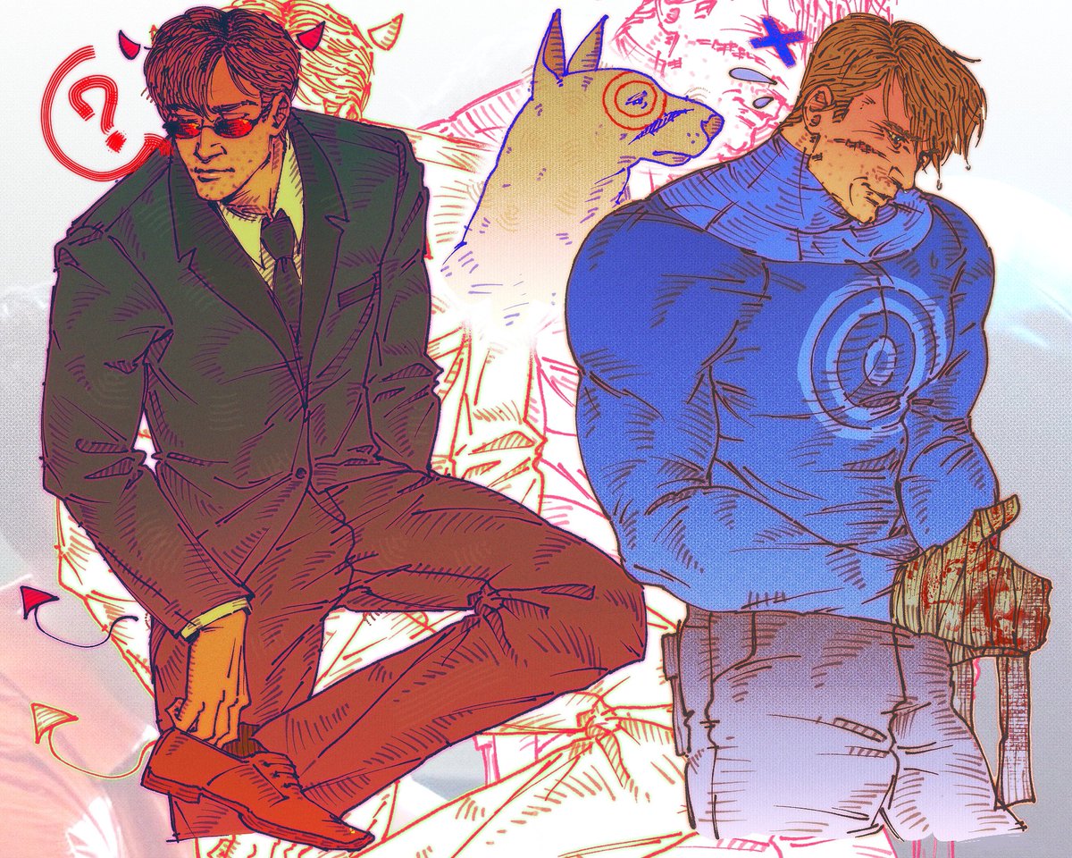 shoegazeti's tweet photo. dexmatt again once more yippie (i miss them sm) 
#dexmatt #daredevil #bullseye https://t.co/V5YNr260m9