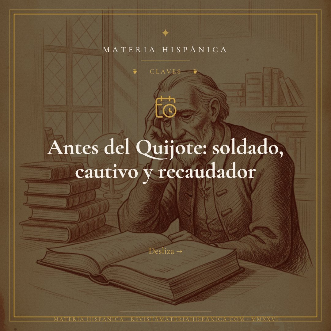 MateriaHispanic's tweet photo. ¡EFEMÉRIDE!

◆ Según la tradición, Miguel de Cervantes Saavedra nació el 29 de septiembre de 1547, día de San Miguel. Lo que consta documentalmente es su bautismo, el 9 de octubre, en Santa María la Mayor de Alcalá de Henares. https://t.co/iEtVheOxj3