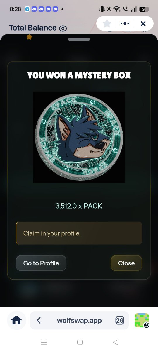 FurryRafiq's tweet photo. Swapped on WolfSwap.
Mystery box popped.
3,512 $PACK.
Thatโs why I keep coming back. Every $10+ swap has a chance.
@wolfswapdotapp ๐บ
Only #NGMI will Fade three things on Cronos right now..
1. $Pack @wolfswapdotapp
2. $SISE @SISE67SISE
3. $FOC @FEETonCRO
#WolfSwap #PACK #Cronos