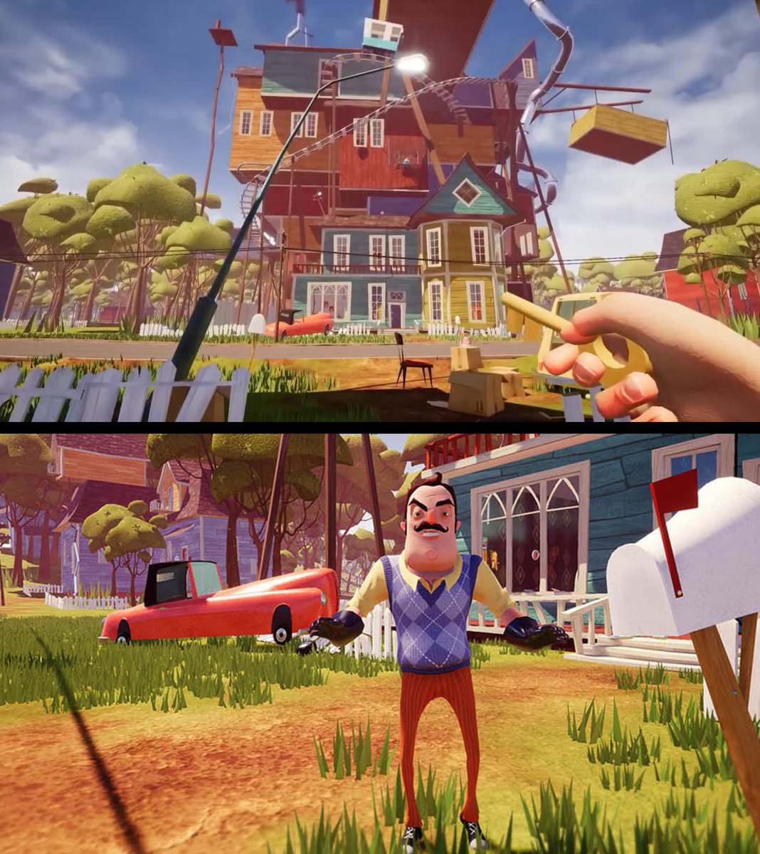 Fantime_Horror's tweet photo. 📆 Hello Neighbor was officially announced by tinyBuild exactly 10 years ago today! 

Time flies... What’s your favorite memory from the early days of sneaking into the Neighbor’s house? 👀 https://t.co/isPLlL2CZZ