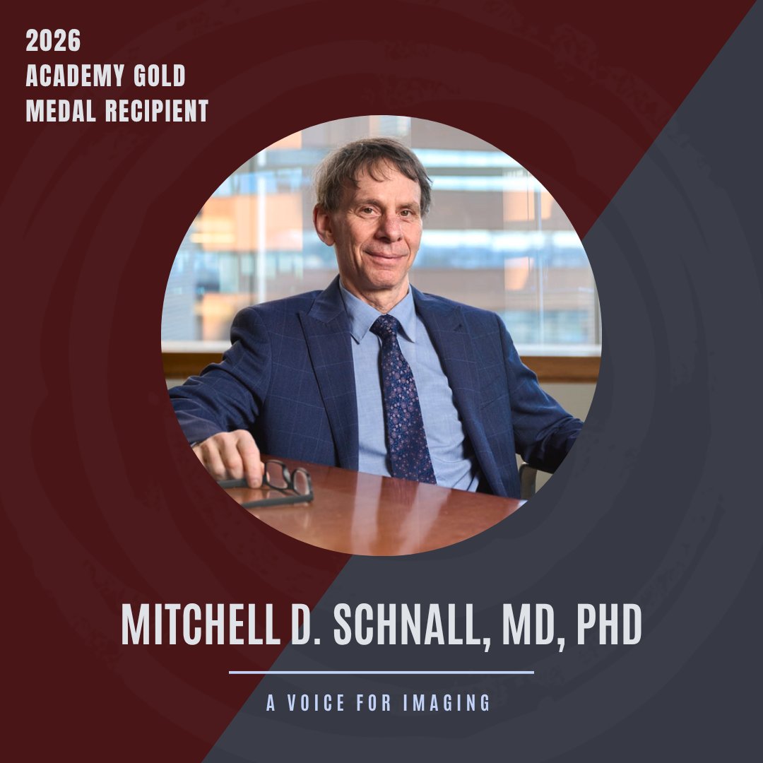 AcadRad's tweet photo. The Academy is proud to announce Mitchell D. Schnall, MD, PhD, as the 2026 Academy Gold Medal recipient!
Read full announcement: https://t.co/BF02KntzJZ
#Acadrad #RSNA2026 https://t.co/mkwpZ0qD13