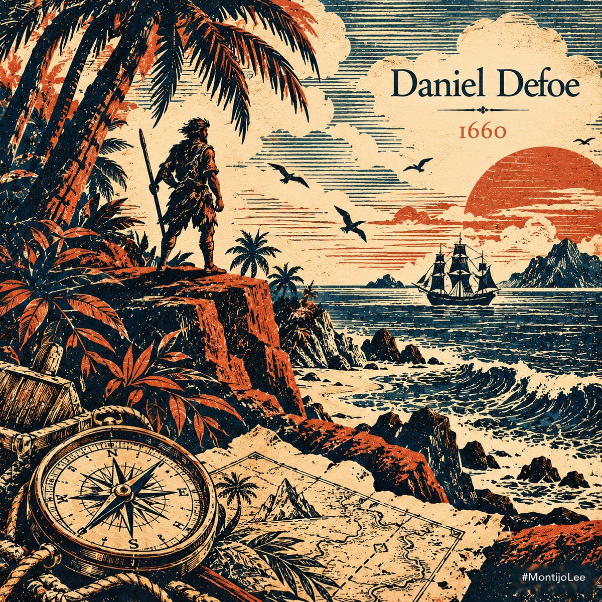 BiblioMontijo's tweet photo. 🏝️ Naufragios, islas desiertas, supervivencia y aventuras

El 10 de octubre de 1660 nacía Daniel Defoe, autor de Robinson Crusoe, una novela que convirtió la supervivencia y la aventura en uno de los grandes temas de la literatura

#MontijoLee #EfeméridesLiterarias https://t.co/DEoa7dfbk4