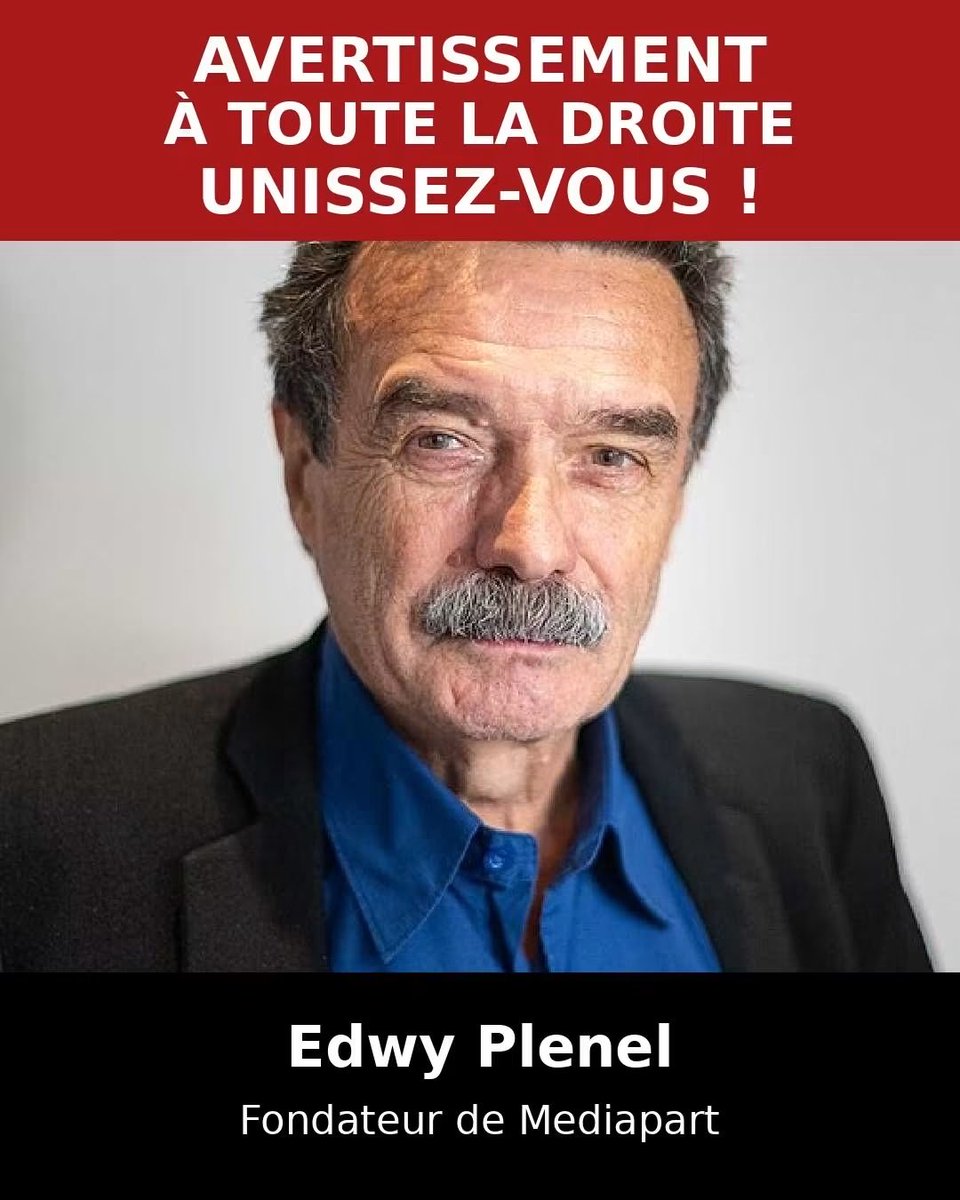 lolitazemorita's tweet photo. 🔴Edwy #Plenel, le fondateur de #Mediapart et grand donneur de leçons de la gauche parisienne. 
L'homme qui a passé des années à faire la morale à la France entière, à traquer la droite du matin au soir.

🚨DROITE DE FRANCE, RÉVEILLE-TOI🙏🇫🇷

Aujourd'hui c'est #Bardella.
Demain ce sera #Zemmour, Sarah #Knafo, #Philippot, #Asselineau, #Lisnard, #Ciotti.
Ils ne s'arrêteront pas.😡

Regardez ce que la magistrature a fait à Nicolas #Sarkozy : un ancien président de la République mis en prison, pendant que les voyous cassent et brûlent tout à l'extérieur en toute impunité.

Face à nous, la gauche est unie pour nous faire tomber.
Et nous, on se divise pour des querelles d'égo ?

#RN, #Reconquête, #UPR, patriotes : arrêtez la rancune.
Tendez-vous la main. Soyez intelligents.🙏🇫🇷

Une seule règle jusqu'à la présidentielle : union totale derrière le mieux placé.

Divisés, nous sommes morts.
Unis, nous sommes invincibles.

🔴PARTAGEZ MASSIVEMENT si vous voulez l'union de la droite.

#UnionDeLaDroite #Bardella #Zemmour #SarahKnafo #Philippot #Asselineau #Lisnard #Ciotti #Sarkozy #DroiteFrancaise #Patriotes #Presidentielle2027