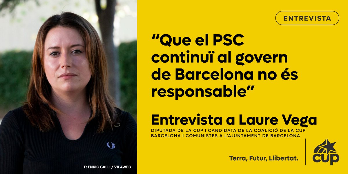 cupnacional's tweet photo. 👥 ENTREVISTA A @laurevega | “És important, per raons democràtiques nacionals i socials, que el PSC no sigui al capdavant d’un ajuntament tan important com el de Barcelona”

https://t.co/dmV4BqdvqJ https://t.co/i1CTQox4xL