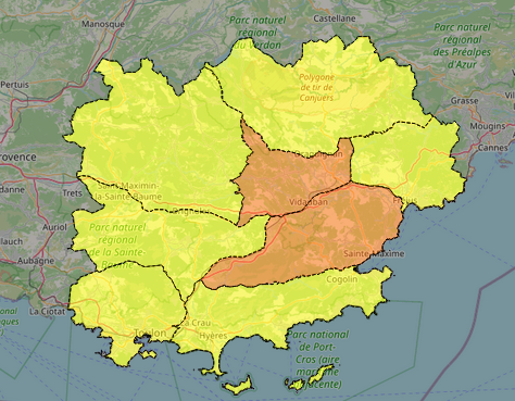 Image de Préfet du Var - #FeuxDeForêt | Mercredi 30 septembre dans le #Var DERNIÈRE CARTE des massifs de la saison 2026 :

🟠