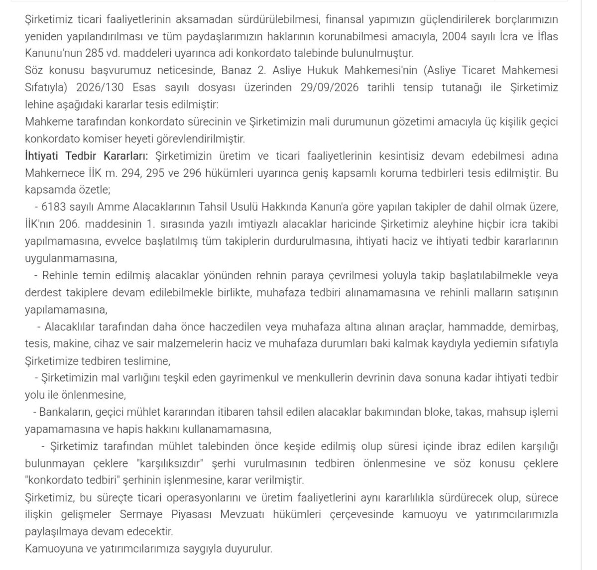 Piyasa1453's tweet photo. 🔴 SON DAKİKA| Borsa İstanbul'da işlem gören Uşak Seramik konkordato ilan etti.

#USAK https://t.co/IxX1LW6eSx