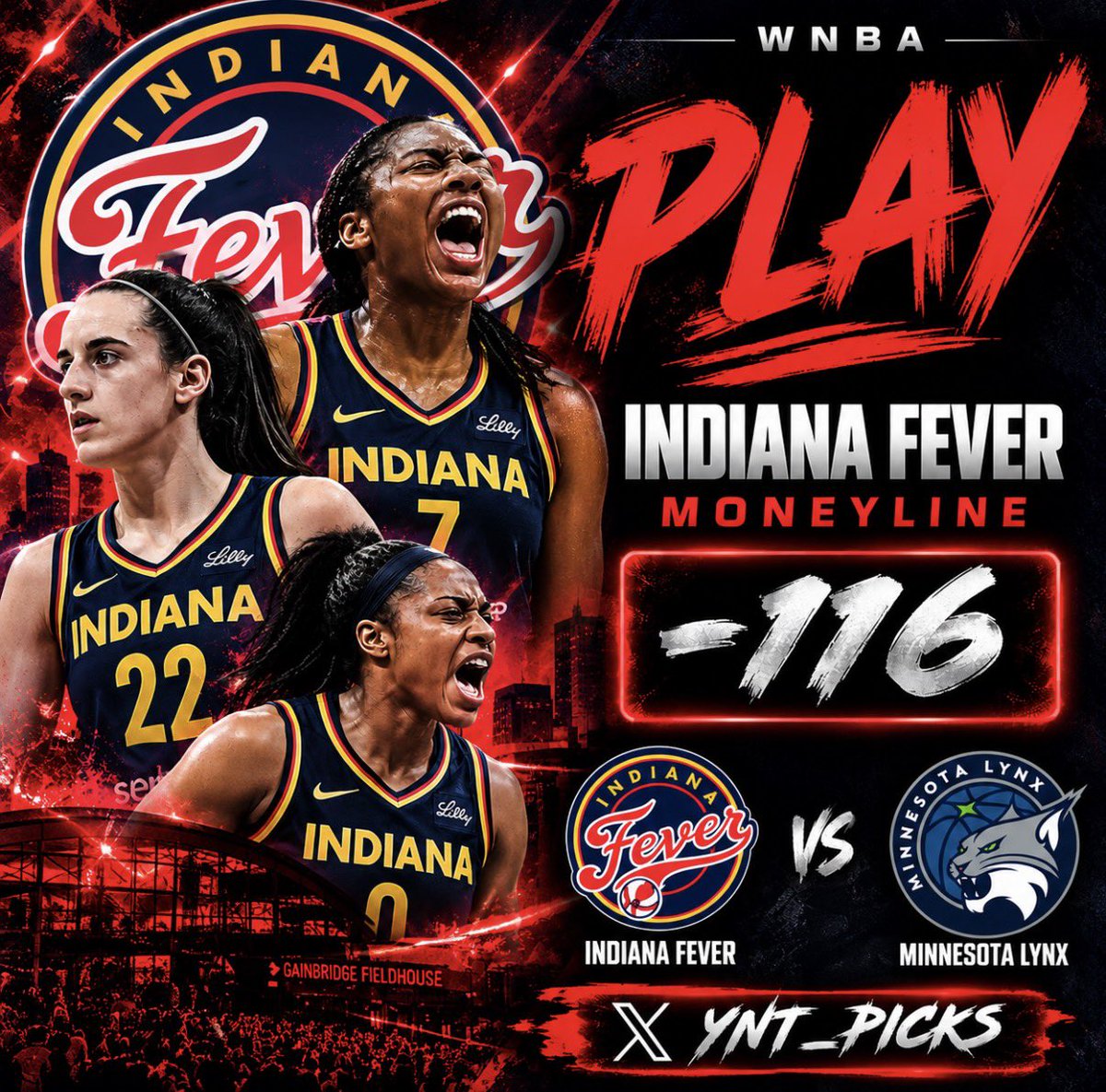 YNT_PICKS's tweet photo. WNBA🏀

Indiana Fever ML (-116) 5U MAX

Like if you riding with me ❤️

#NowYouKnow #FeverNation https://t.co/uFxG3Fpgzy