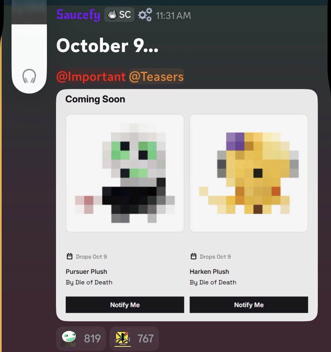 DODNews_'s tweet photo. 🚨

MERCH NEWS!

It appears we’re getting more plushies, and the two being Pursuer and Harken! Make sure to note the date!

Coming October 9th!

#dieofdeath #dieofdeathroblox https://t.co/t5ZcCHfmhD