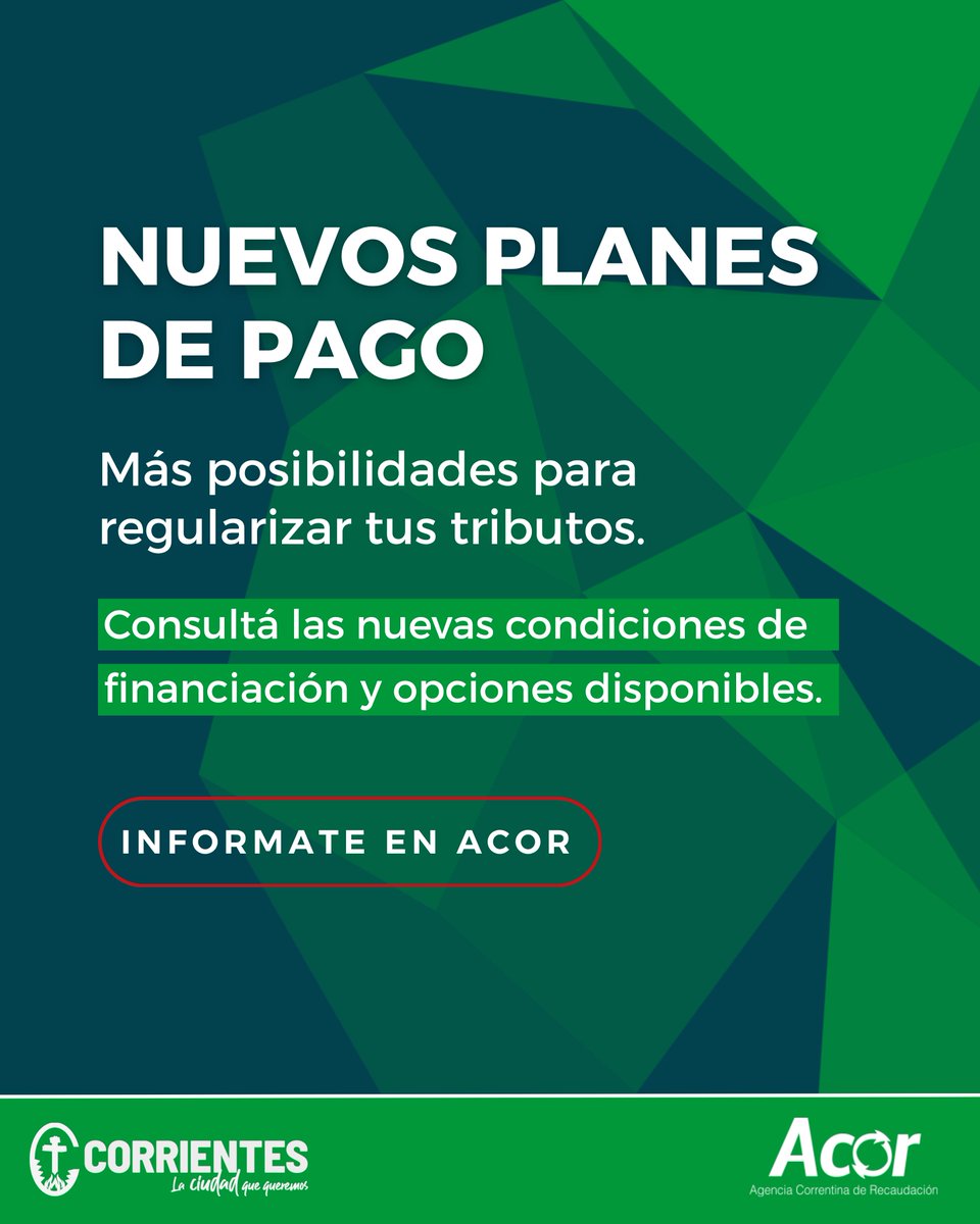 Acorctes's tweet photo. 💙 ¿Conocés nuestros nuevos Planes de Pago?
Ahora contás con mejores tasas de financiación para organizar tus pagos de manera más conveniente. 📋
Consultá las opciones disponibles en ACOR.
#ACOR #PlanesDePago #Financiación #FacilidadesDePago #Corrientes https://t.co/uCOFnmSg8r