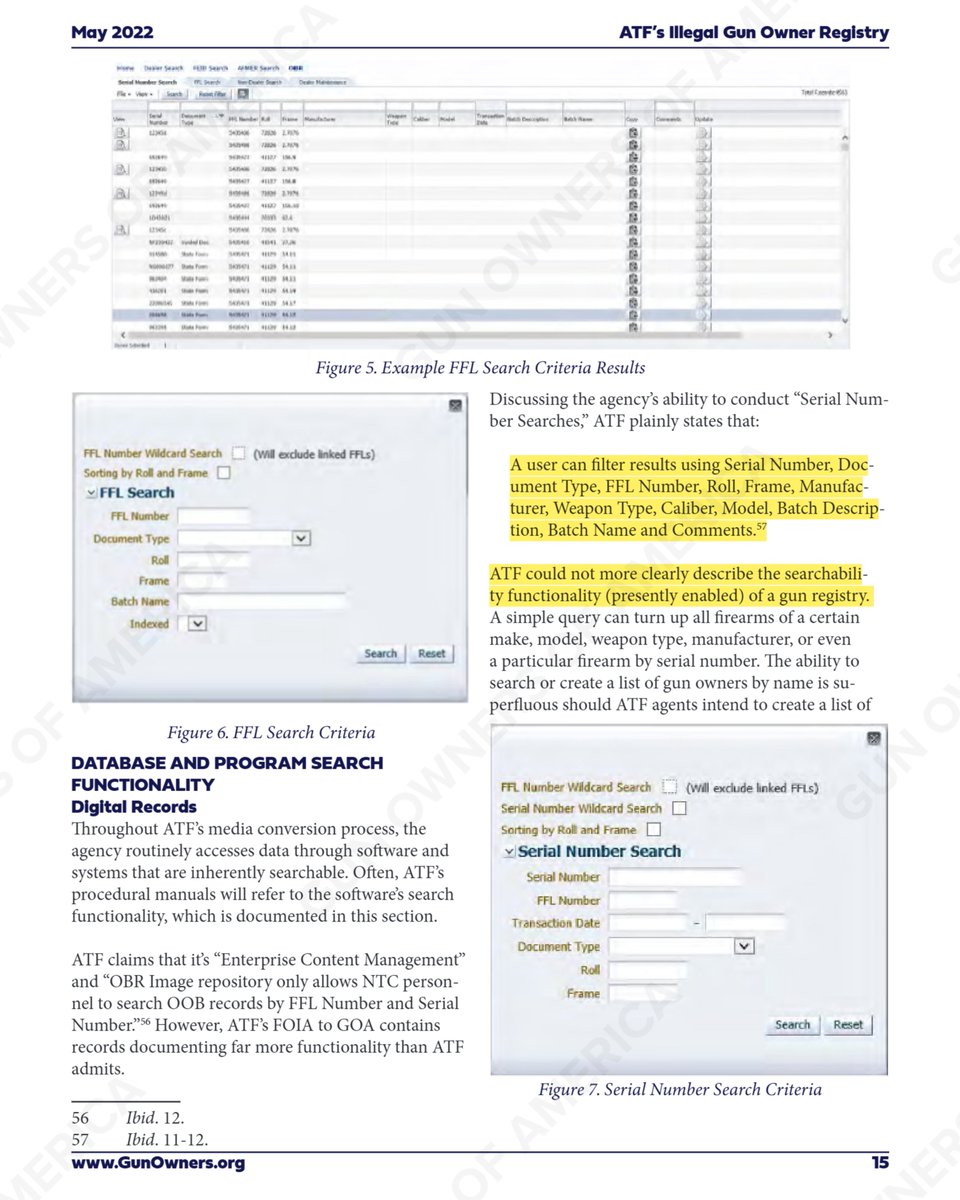 GunOwners's tweet photo. Even though ATF says it cannot search its registry by name, its 1.4 billion record database can be filtered by make, model, and weapon type.

This is enough search functionality to generate a door-to-door confiscation list of all disfavored firearms, such as AR-15s. https://t.co/JKJSPEY5Jg